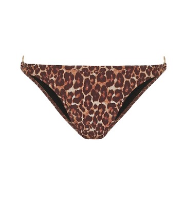 tropic of c lira leopard-print bikini bottoms in brown