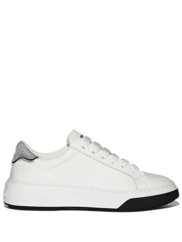 dsquared2 branded heel-counter low-top sneakers - m1616 bianco+argento