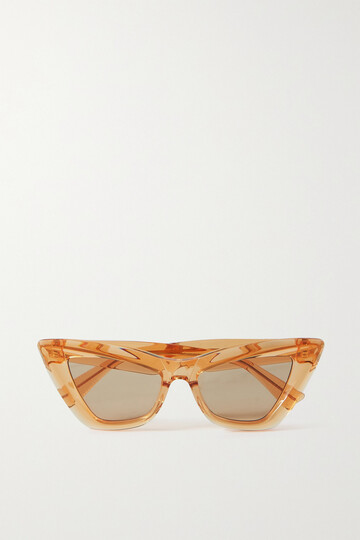 bottega veneta eyewear - edgy cat-eye recycled-acetate sunglasses - orange