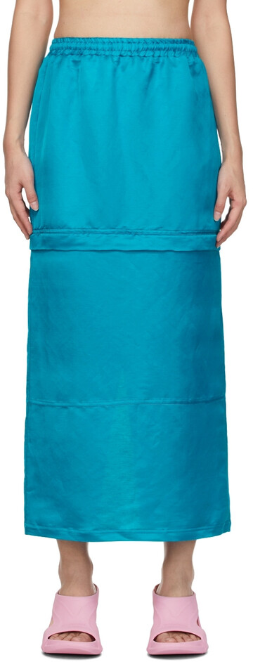 BONBOM Blue Two-Way Zip Skirt in turquoise