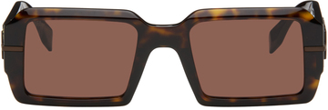 fendi tortoiseshell fendigraphy sunglasses in brown