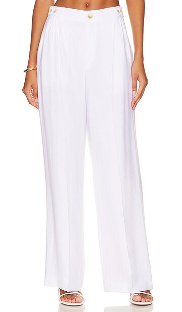1. state wide leg pant in white