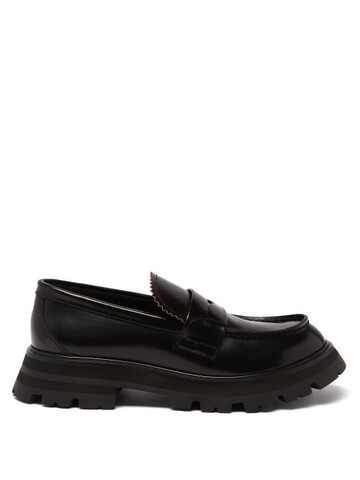 alexander mcqueen - worker polished leather loafers - womens - black