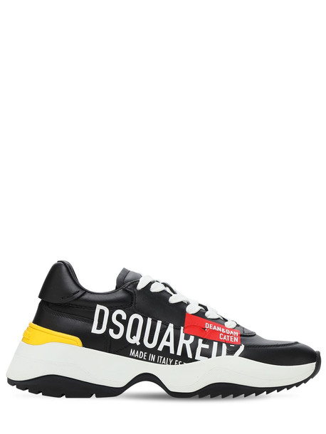DSQUARED2 40mm D24 Leather Sneakers in black