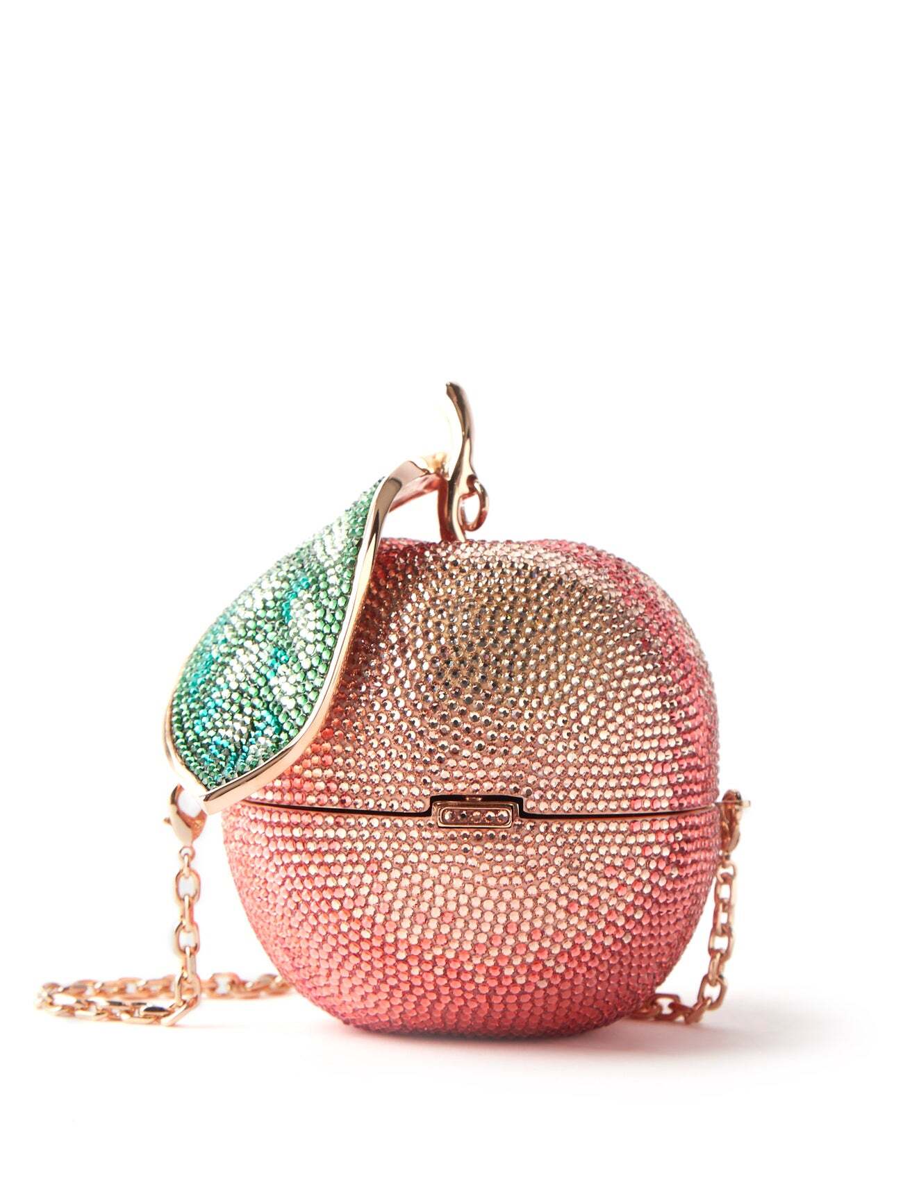 Judith Leiber - Peach Crystal-embellished Clutch - Womens - Pink Multi
