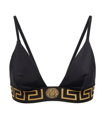 Versace Logo bikini top in black