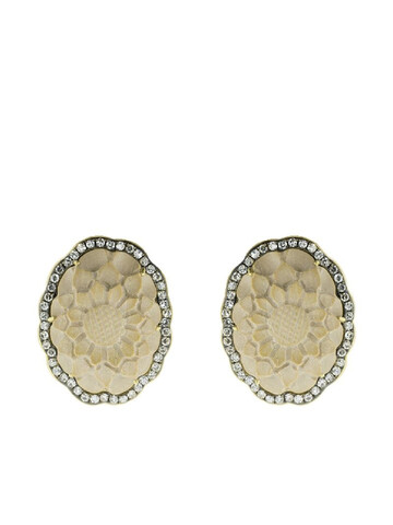 Sylva & Cie 18kt yellow gold diamond flower stud earrings