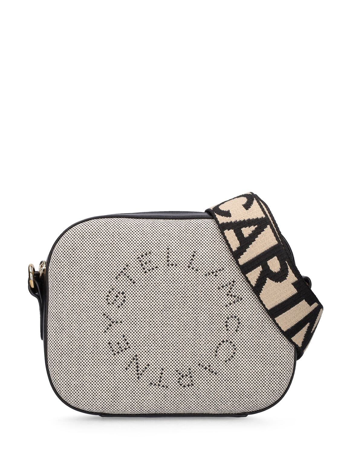 STELLA MCCARTNEY Small Cotton Blend Camera Bag in black / beige