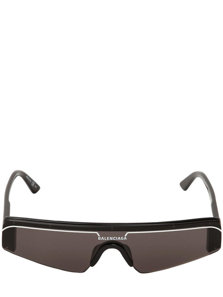 BALENCIAGA Ski Rectangle Acetate Sunglasses in black / grey