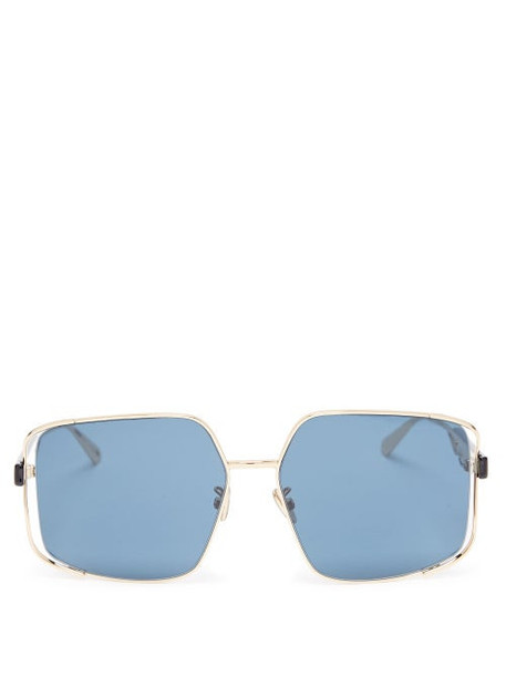 Dior - Archidior Square Metal Sunglasses - Womens - Blue Gold