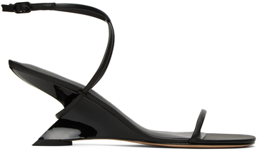 studio amelia black halter wedge heeled sandals