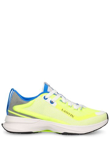 lanvin runner low top sneakers in blue / yellow