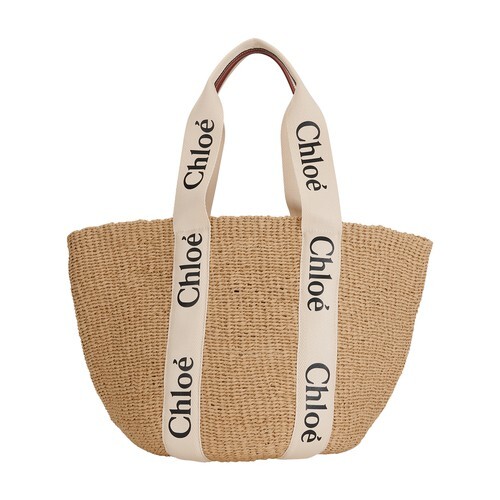 Chloé Logo basket bag in white