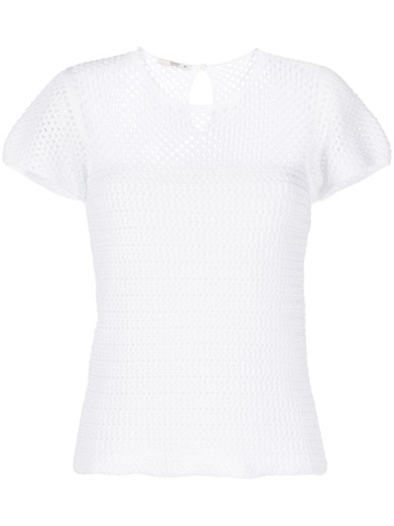 prada pre-owned crochet short-sleeve top - white