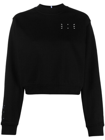 mcq swallow chest logo print sweatshirt in black