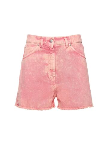MSGM Cotton Denim Shorts in lilac