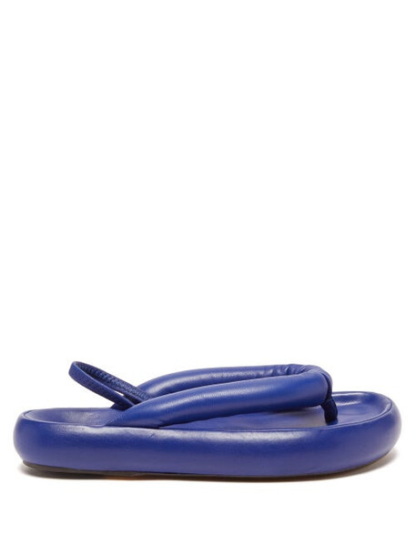 Isabel Marant - Orene Padded Leather Flatform Sandals - Womens - Blue
