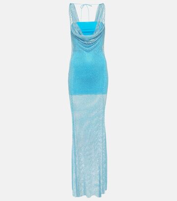 Giuseppe di Morabito Embellished mesh gown in blue
