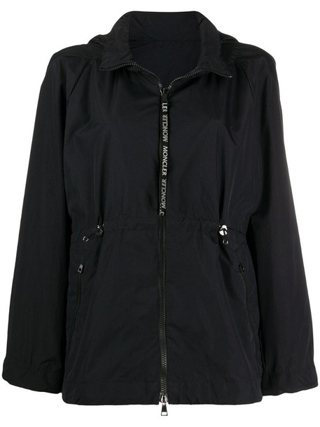 Moncler flared zip-up jacket in black