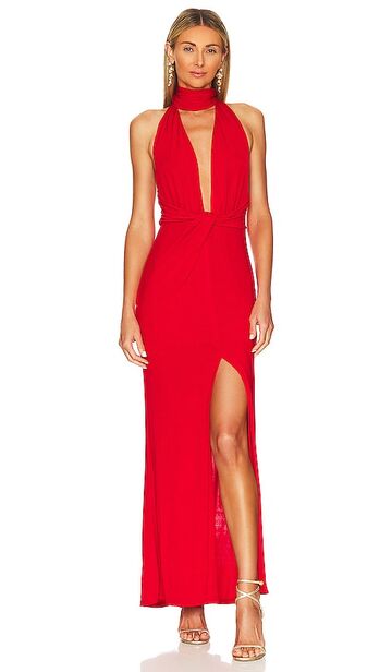 alice + olivia alice + olivia resse gown in red