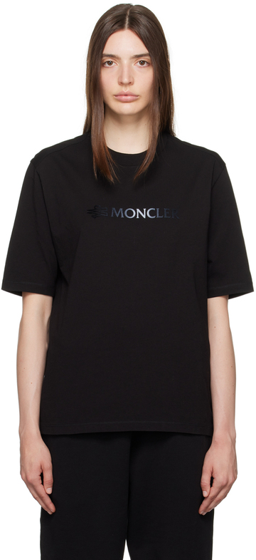 moncler black flocked t-shirt