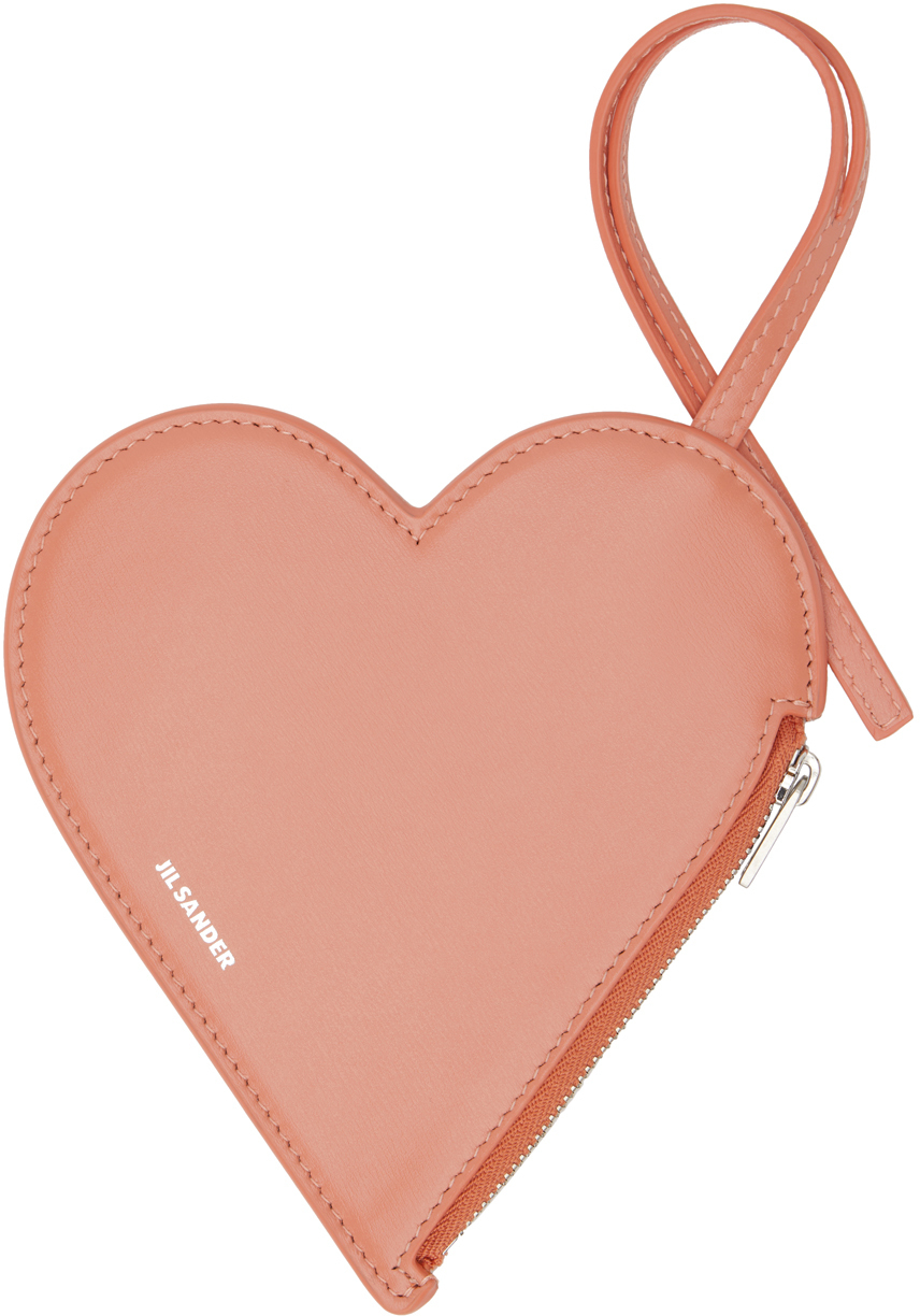 Jil Sander Pink Heart Coin Pouch