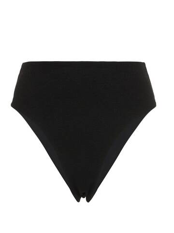 ZIAH '90s High Waist Bouclé Bikini Bottoms in black
