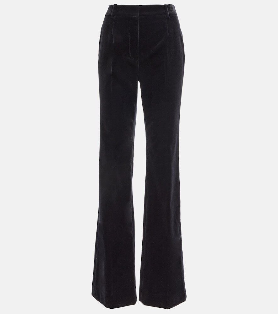 Nili Lotan Corette velvet straight pants in black