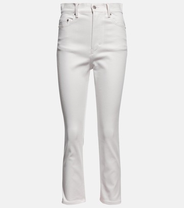 ami paris high-rise straight jeans in white
