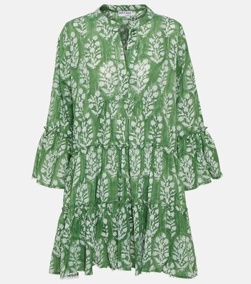 juliet dunn floral cotton minidress in green