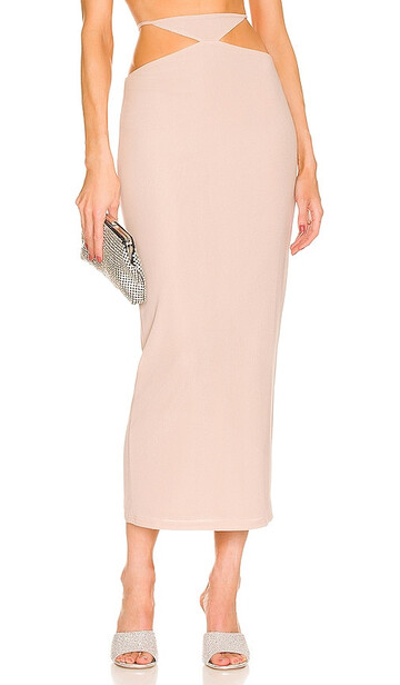 h:ours adara skirt in neutral in silver
