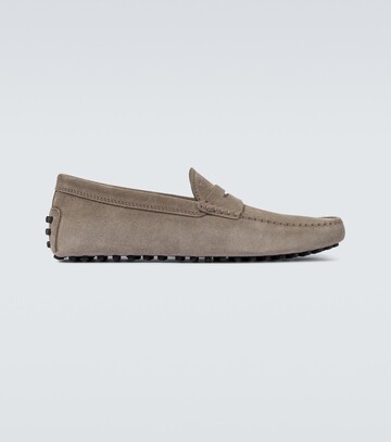 tod's gommino driving shoes in grey