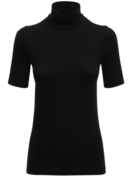 WOLFORD Aurora Modal Blend Knit Top in black