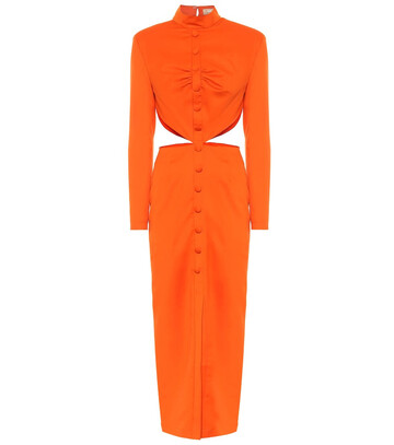 Matériel Tbilisi Wool twill maxi dress in orange