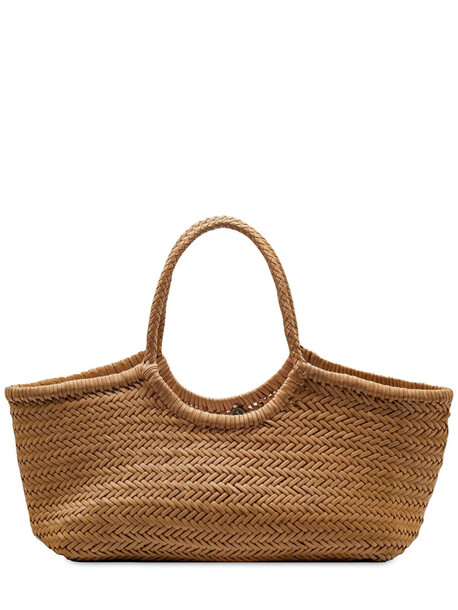 DRAGON DIFFUSION Big Nantucket Woven Leather Basket Bag in natural