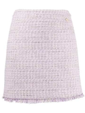 Twin-Set tweed straight fit skirt in purple
