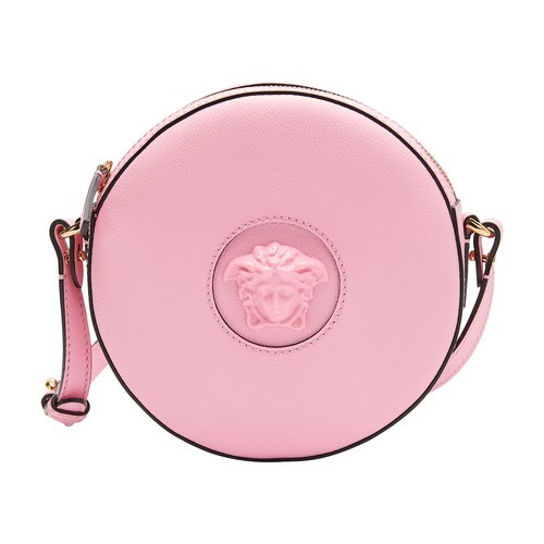 Versace La Medusa Round Camera Bag in gold / pink