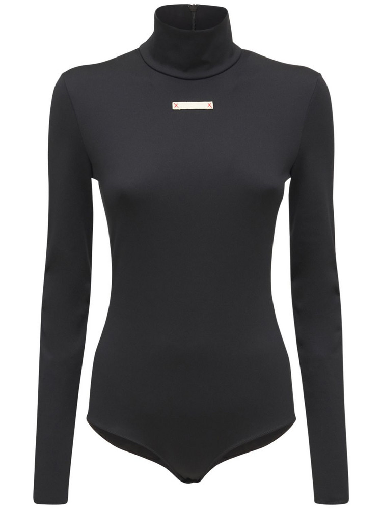 MAISON MARGIELA Stretch Jersey Bodysuit in black / white