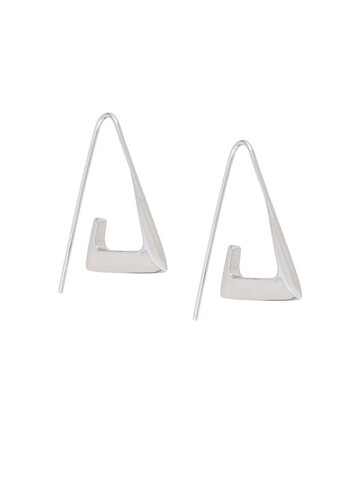 BAR JEWELLERY Para angular hoop earrings in silver