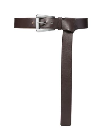 MICHAEL KORS COLLECTION 40mm Joni Leather Belt in chocolate