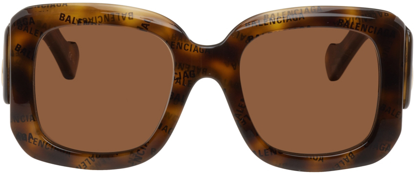 Balenciaga Tortoiseshell Square Sunglasses