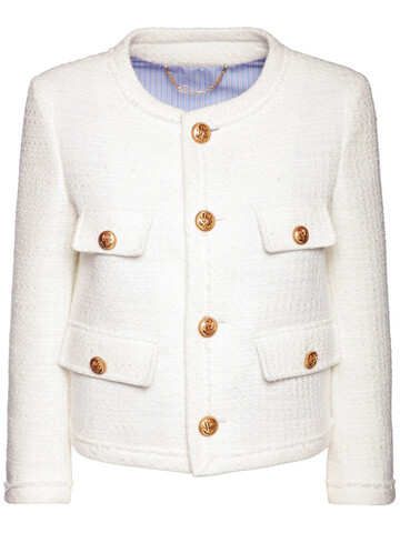 DSQUARED2 Riviera Cotton Blend Jacket in white