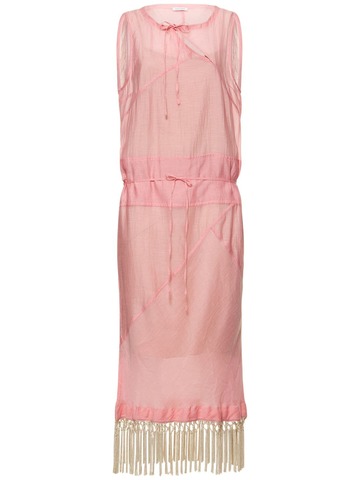 SAKS POTTS Stanni Cotton Silk Midi Dress in pink