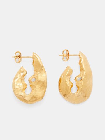 alighieri - imperfect 24kt gold-plated hoop earrings - womens - yellow gold