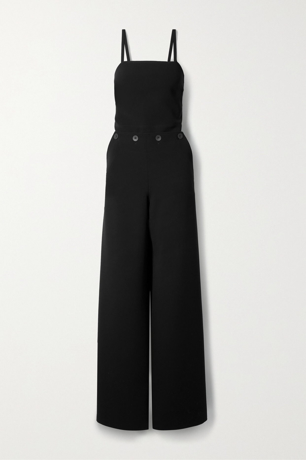 Max Mara - Tabarin Button-embellished Open-back Cady Jumpsuit - Black