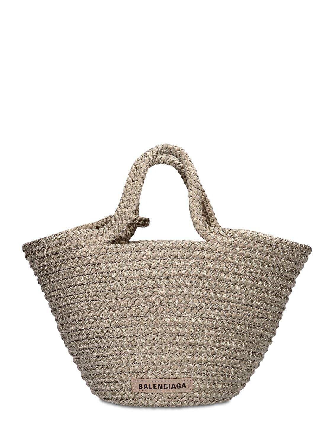 BALENCIAGA Small Ibiza Basket Bag in taupe