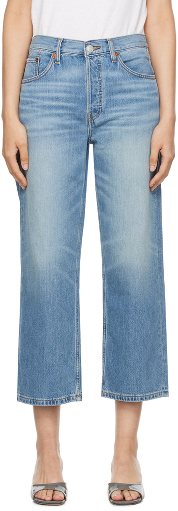 re/done blue loose jeans