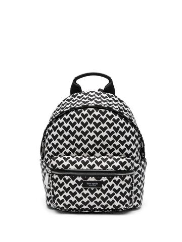 kate spade logo-patch heart-print backpack - white