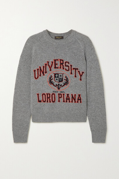 Loro Piana - Intarsia Cashmere Sweater - Gray