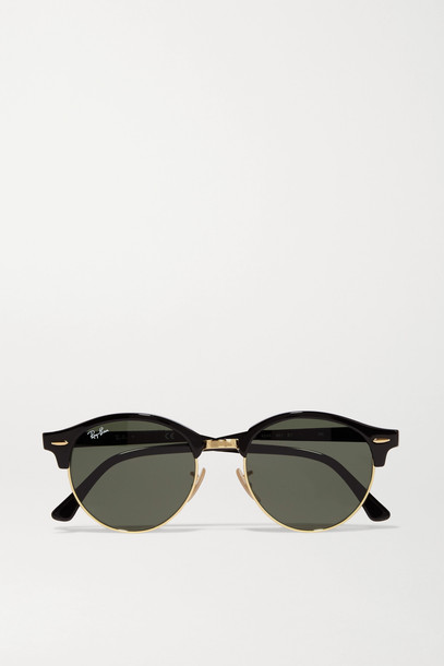 RAY-BAN - Clubround Acetate And Gold-tone Sunglasses - Black